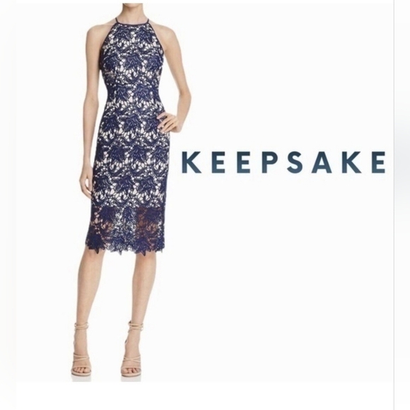 REVOLVE Dresses & Skirts - Revolve keepsake dress nude with royal blue knee length